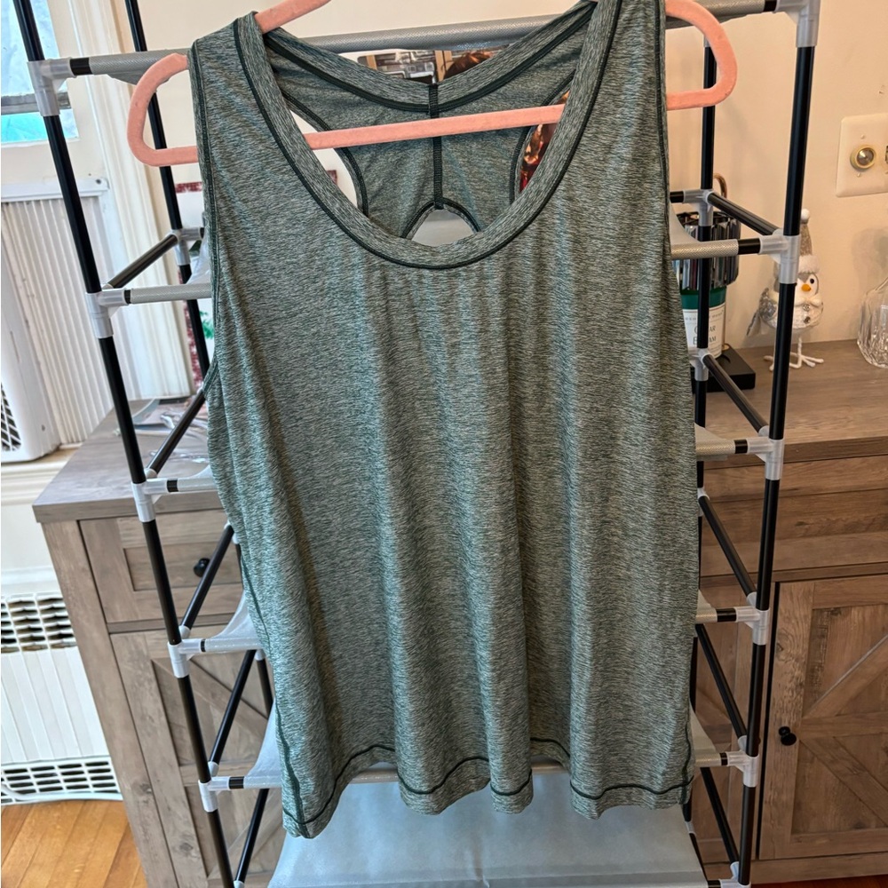 Athleta Green Cut Out Tank Top Relaxed Fit
